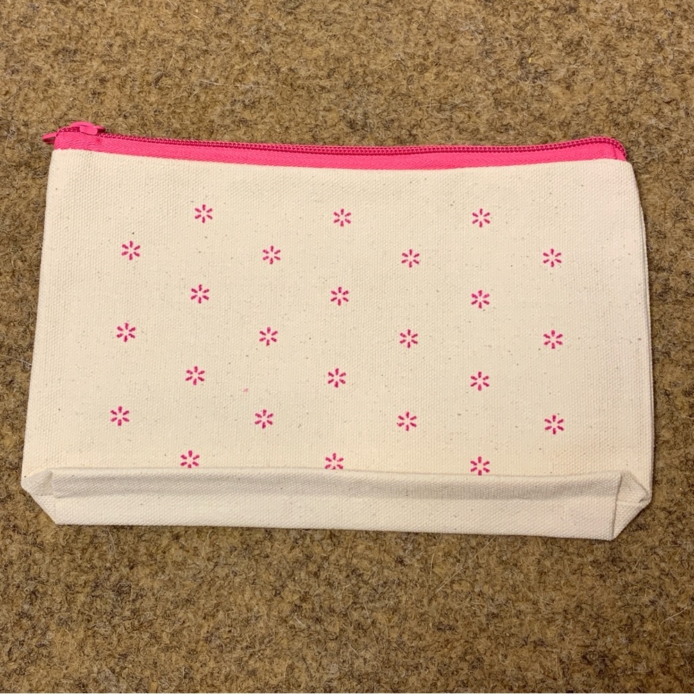 🌶4/$12 NEW Walmart Beauty Branded Canvas Travel Makeup Pouch Makeup Bag